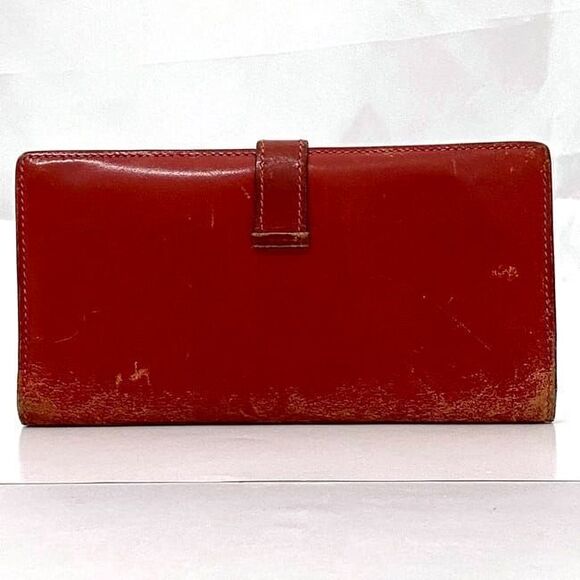 Hermes Bifold Long Wallet Bearn Ec21287 Red Wallet Leather - Picture 4 of 10